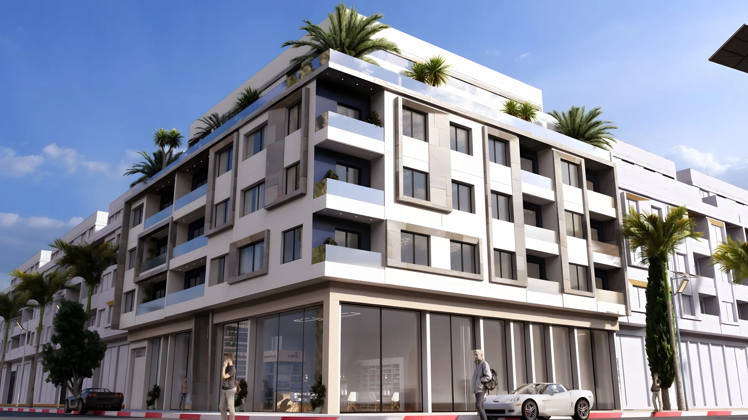Nouraya II, perspective de l'architecte côté commerces